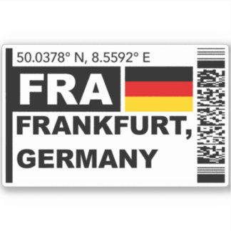 Adesivo FRA Frankfurt Boarding Pass - Germany Travel