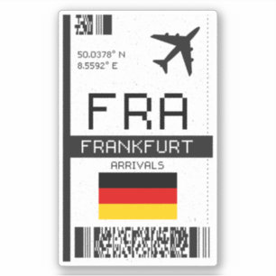 Adesivo FRA Frankfurt - Embarque - Alemanha - Viagem