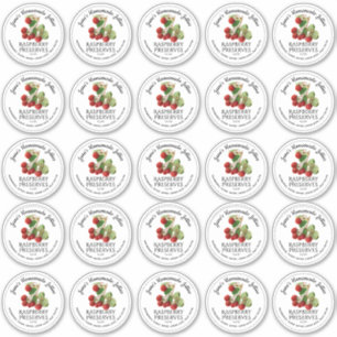 Adesivo Framboesa Jelly 2,5" Boca Ampla Mason Jar Lid