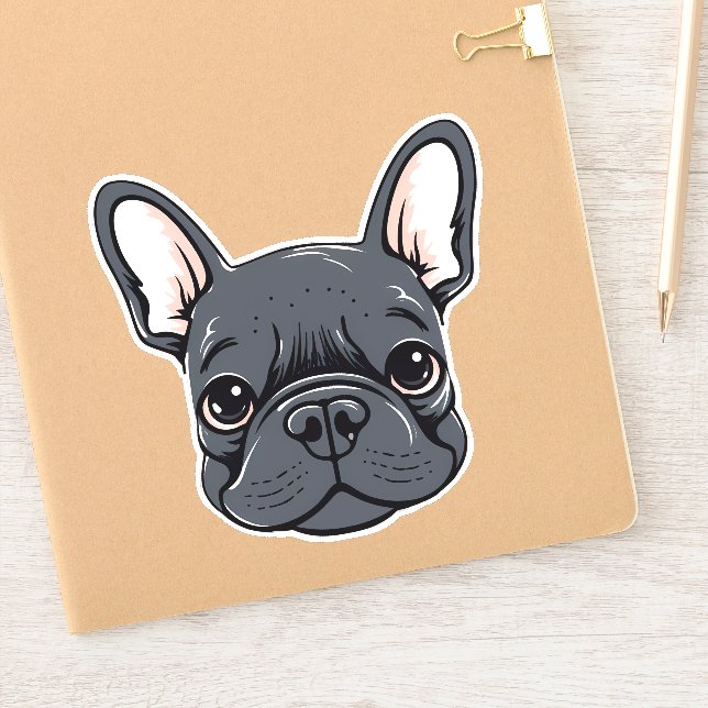 Adesivo Francês Buldogue Bonito Francês Franco Face Puppy  (Notebook)