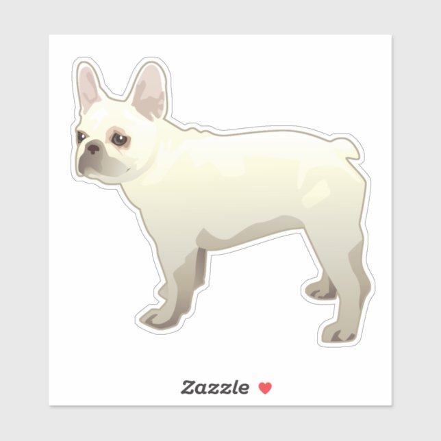 Adesivo Francês Bulldog Dog Breed Side View Silhouette (Folha)