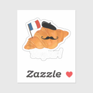 Adesivo Francês Croissant Lover França Bandeira Francófilo