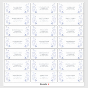 Adesivo Franco Azul & Branco Vitoriano Floral Guest Endere