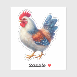 Adesivo Frango Patriótico do Dia 4 de Julho com Bandeira d