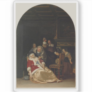 Adesivo Frans van Mieris, o Velho - A Visita do Médico