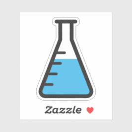 Adesivo Frasco de Erlenmeyer com ciência líquida