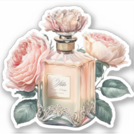 Adesivo Frasco de Perfume Floral