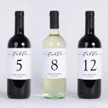 Adesivo Frasco de Vinho com Número de Tabela de Casamento<br><div class="desc">Simples minimalista | Número do quadro do frasco do vinho personalizado Etiquetas (1) Tamanho do rótulo do Solteiro: aprox. 3, 25" x 4, 25" na folha de decalque x 14". (2) Você pode inserir até 12 números de tabela. (3) A atualização da pré-visualização leva algum tempo. (4) Para mais personalizações,...</div>