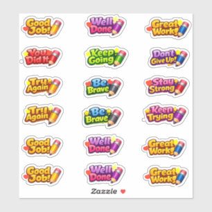 Adesivo Frases de Mentalidade de Crescimento Kawaii & Prof