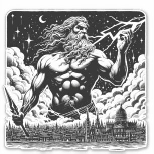 Adesivo Frath Of Zeus ink Illustration Grega mythology art