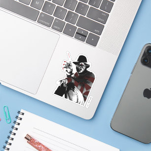 Adesivo Freddy vs Jason   Freddy Ver Vermelho