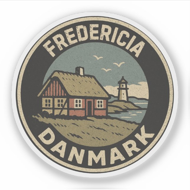 Adesivo Fredericia, Dinamarca Danmark (Frente)