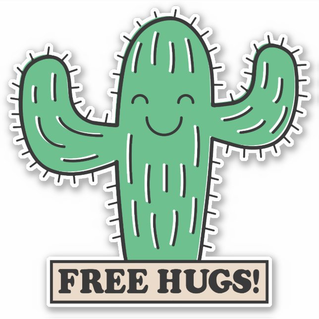 Adesivo Free Cactus Hugs (Frente)