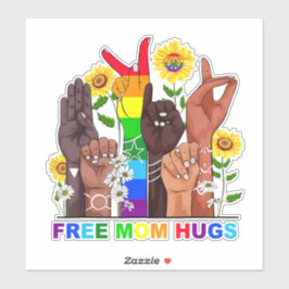 Adesivo Free Mãe Hugs Rainbow
