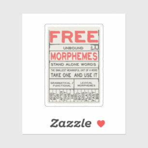 Adesivo Free Morphemes Engraçado Grammar Língua Inglesa