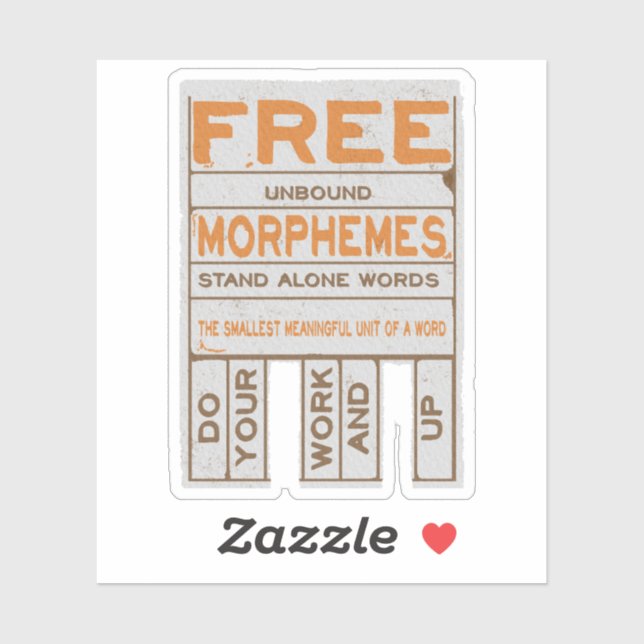 Adesivo Free Morphemes literacia estruturada engraçada (Folha)