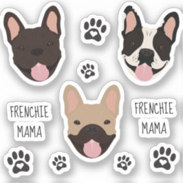 Adesivo Frenchie Mama French Bulls Paw Print