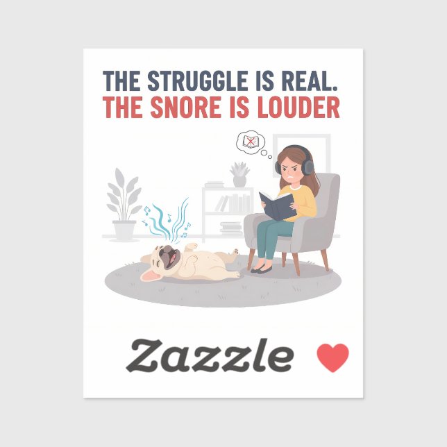 Adesivo Frenchie Snoring Loud Funny Dog Mom Gift (Folha)