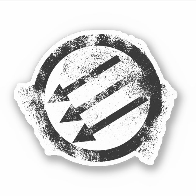 Adesivo Frente de Ferro Anti-Fascista, Afastada (Frente)