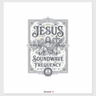 Adesivo Frequência da Onda Sonora de Jesus Frequência da O