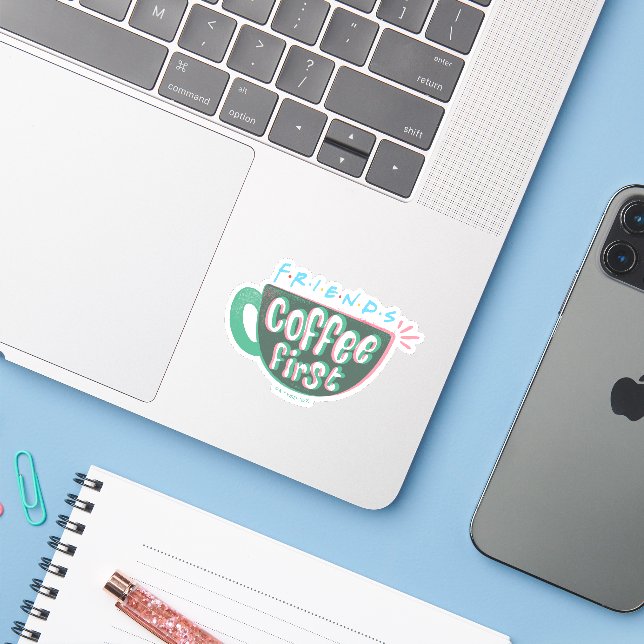 Adesivo FRIENDS™ | Café Primeiro (Notebook com iPhone)