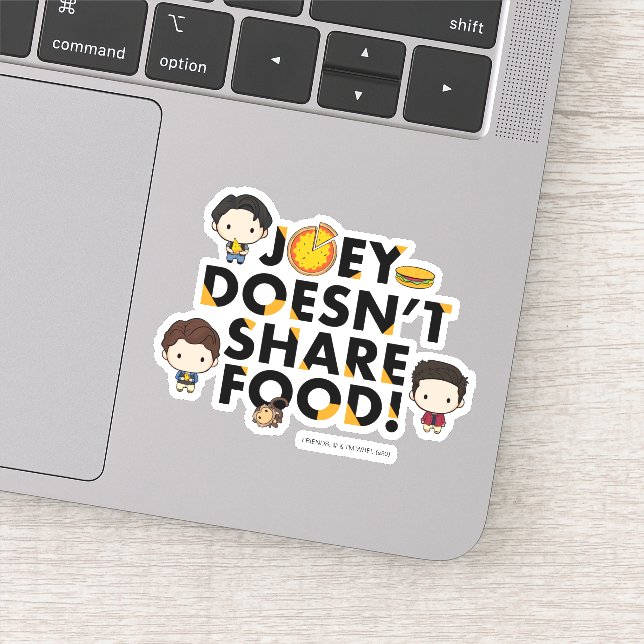 Adesivo FRIENDS™ | Joey Não Divide Comida Chibi (Detalhe)