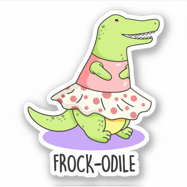 Adesivo Frock-odile Funny Crocodile Pun (Frente)