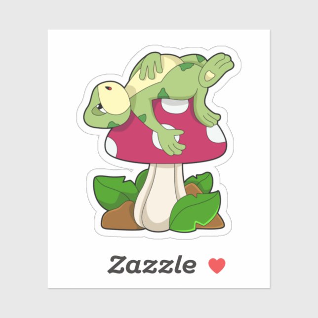 Adesivo Frog at Sleeping with Mushroom (Folha)