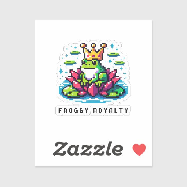 Adesivo Froggy Royalty Fofo, Sapo (Folha)