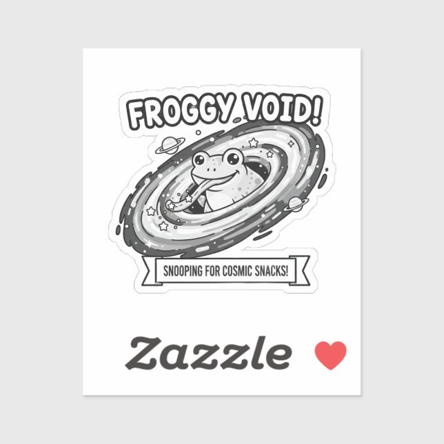 Adesivo Froggy Void Funny Space Frog Cartoon (Folha)