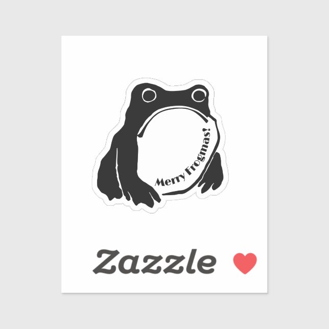 Adesivo Frogmas da Feliz de desejos com meme Sapo Grumpy (Folha)