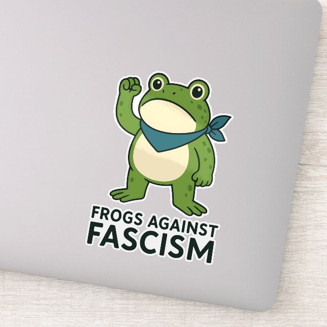 Adesivo Frogs Against Fascism Portland Frog Protest (Detalhe)