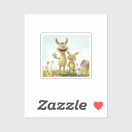 Adesivo Fröhliche Wiesengang – Bunte Tierfreunde im Frühli