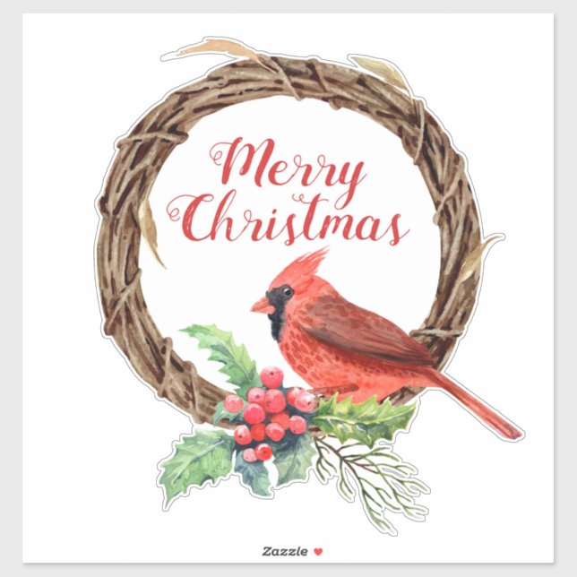 Adesivo Frota de Natal com Holly e Cardinal Sticker (Folha)