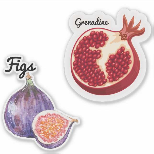 Adesivo Fruta branca Vinhetas de vinilo com corte personal (Frente)