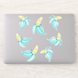 Adesivo Fruta de Banana Azul-Aqua tropical