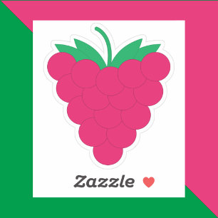 Adesivo Fruta de framboesa, cor-de-rosa