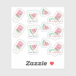 Adesivo Fruta de melancia 1 numa mistura de Pop de melão