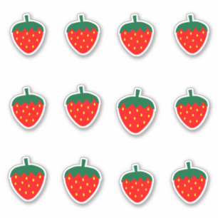 Adesivo Fruta de morangos Produz Cerejas Fazenda Verão
