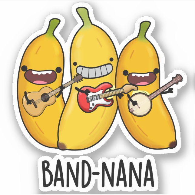 Adesivo Fruta Engraçado da banda Banana Pun (Frente)