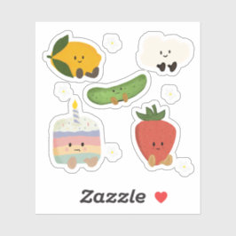 Adesivo Fruta Kawaii e Dessert Clipart