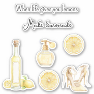 Adesivo Frutas Amarelas Limões Fazem Limonada (versão 2)