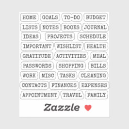 Adesivo Functional Old Script Planner Tab Binder Divider