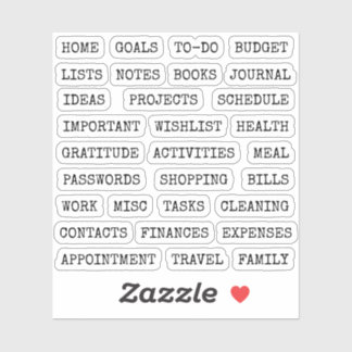 Adesivo Functional Old Script Planner Tab Binder Divider