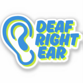 Adesivo fundo branco de ouvido surdo