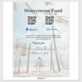 Adesivo Fundo de lua de mel venomo paypal doação Q R casal