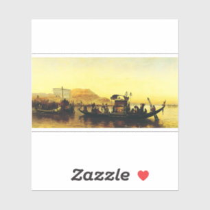 Adesivo Funeral de uma múmia no Nilo por Frederick Arthur