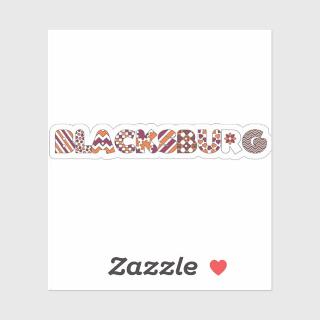 Adesivo Funky Blacksburg Va Sticker (Folha)