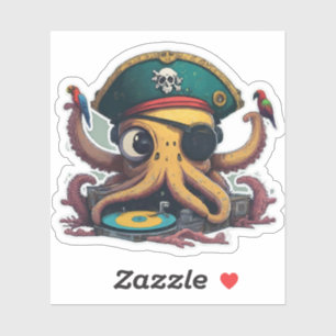 Adesivo Funky Octopus DJ