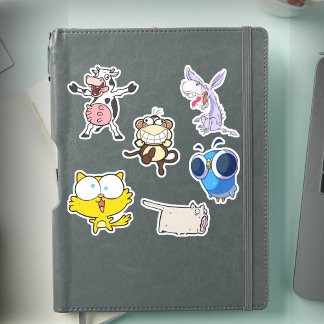 Adesivo Funny Animal vinyl Sticker Pack Silly Cartoons